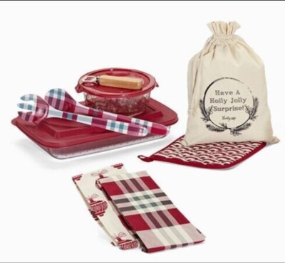 Thirty One Party Set Essentials in Holiday Plaid 9 Piece Set NWT