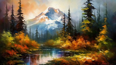 Mount Rainier Landschaft Landschaft Poster Druck Bild Wandbild Wohndeko Größe A3