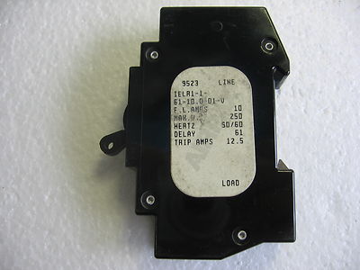 AIRPAX IELR1-1-61-10.0-01-V DIN Rail Mount - 250 vac / 10 amp Circuit Breaker 