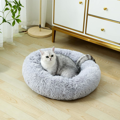 Fluffy Dog Bed for Small Dogs Round Cat Bed 5Kg Capacity eBay