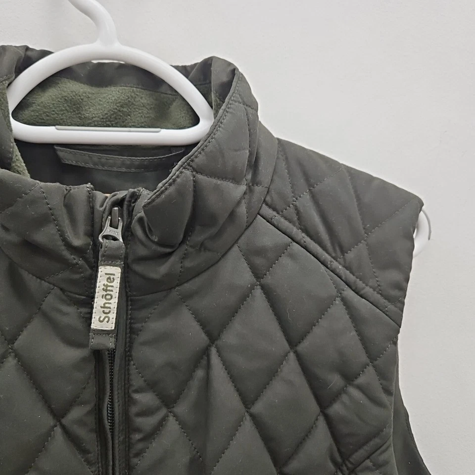 Schoffel Brooke Quilted Country Equestrian Green Fleece Gilet Vest Size UK 14 - Image 2 of 4