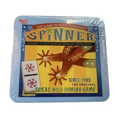 Spinner Game of Wild Dominoes in On-the-go Travel Tin , for 2 to 8 Players