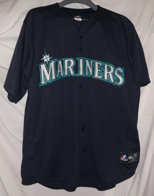 Seattle Mariners Navy Blue MLB Stitched Baseball Jersey Sz L eBay