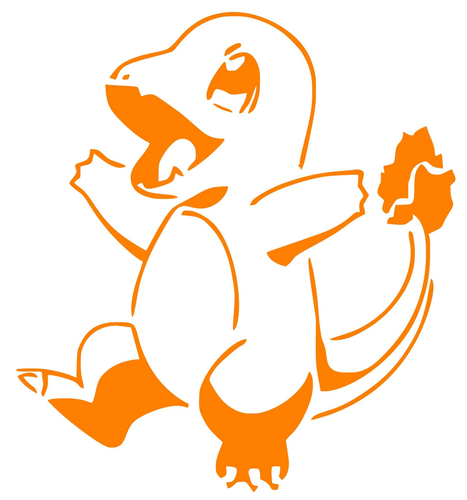 Pokemon Charmander Anime Window Car 