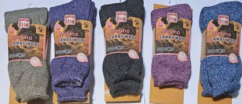Merino warm natural socks 12 Pairs Size 9 – 11 Colors May Vary
