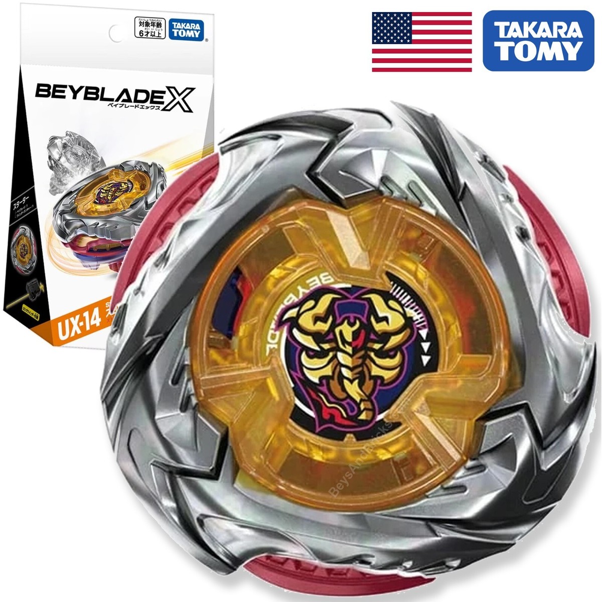 TAKARA TOMY Scorpio Spear 0-70Z Beyblade X Starter UX-14 - USA