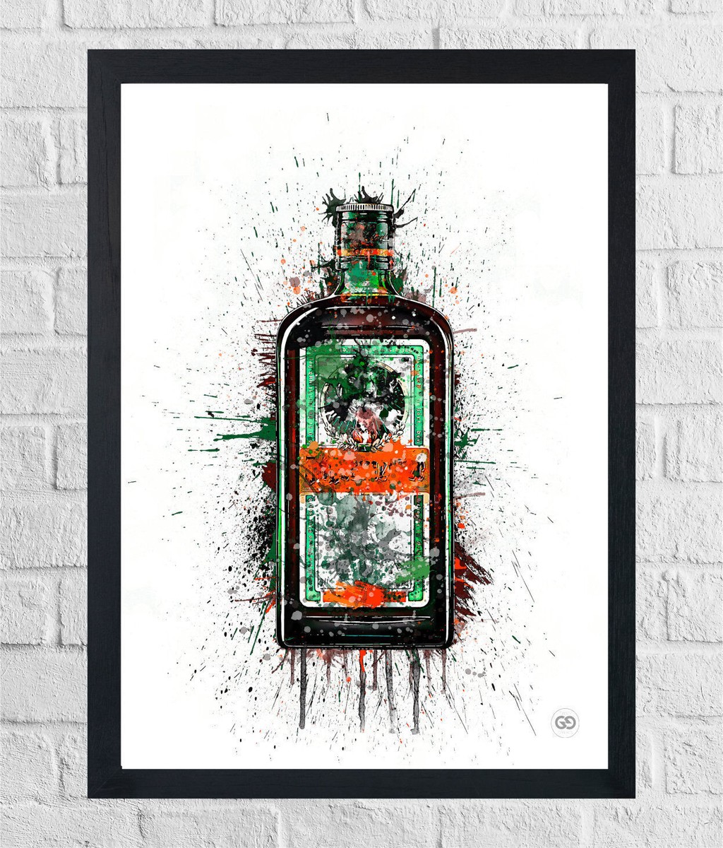 Jägermeister Style Splatter Print Poster Alcohol beverages Wall