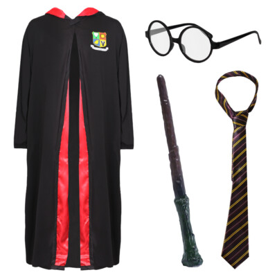 ERWACHSENE ZAUBERER ROBE KOSTÜM FILM HALLOWEEN SCHULE UNISEX HERREN DAMEN KOSTÜM
