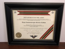 ARMY COMMEMORATIVE SERVICE RIBBON CERTIFICATE (Type 1) w/Free Custom Printing