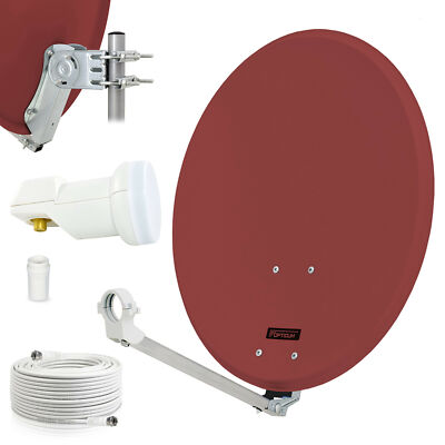 Digitale SAT Anlage   Opticum 60cm Schüssel Logisat Single LNB Kabel HD 4K UHD r
