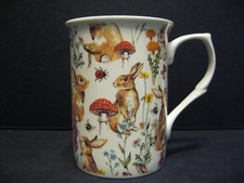 Rabbit Meadow Castle shape Fine Bone China Chintz Mug Cup beaker