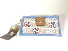 Giani Bernini GB Chambray Multi Block Signature Women Wallet / Clutch