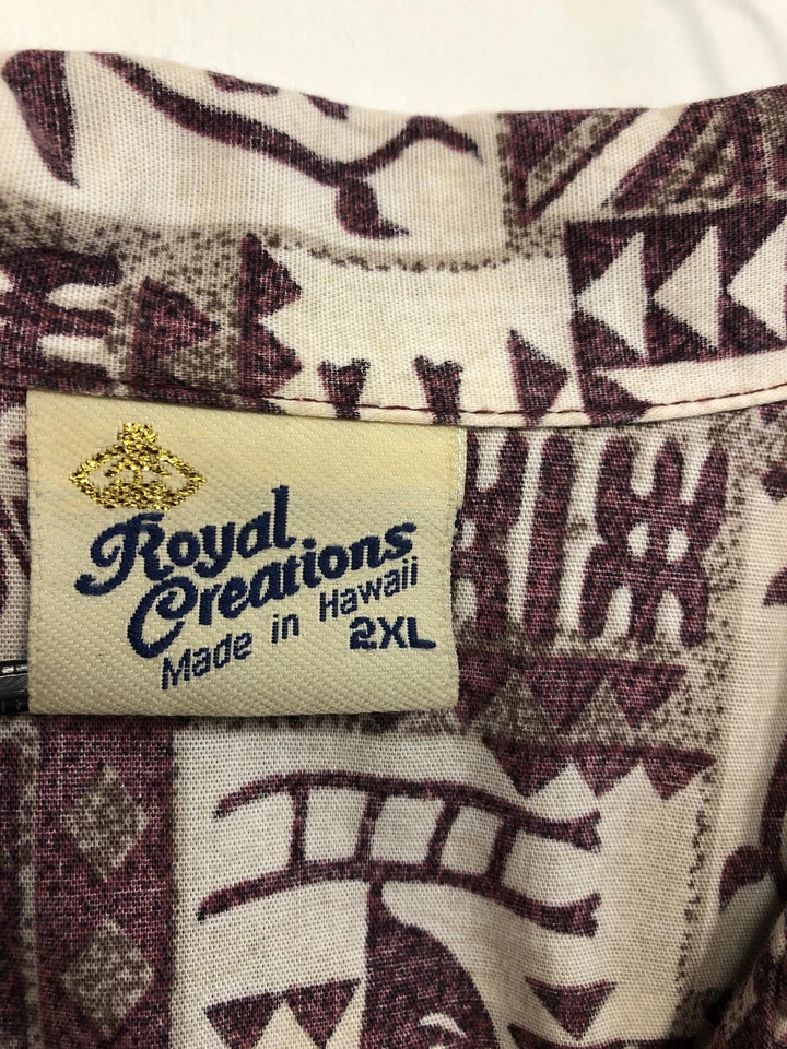 Camisa hawaiana Royal Creations para hombre XXL festiva verde azulado y amarillo hecha en Hawai Foto 2 de 4