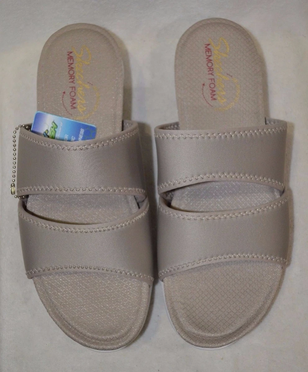 Skechers Women s Breeze Low Star Burst Taupe Sandals Size 8 9 10 NWOB