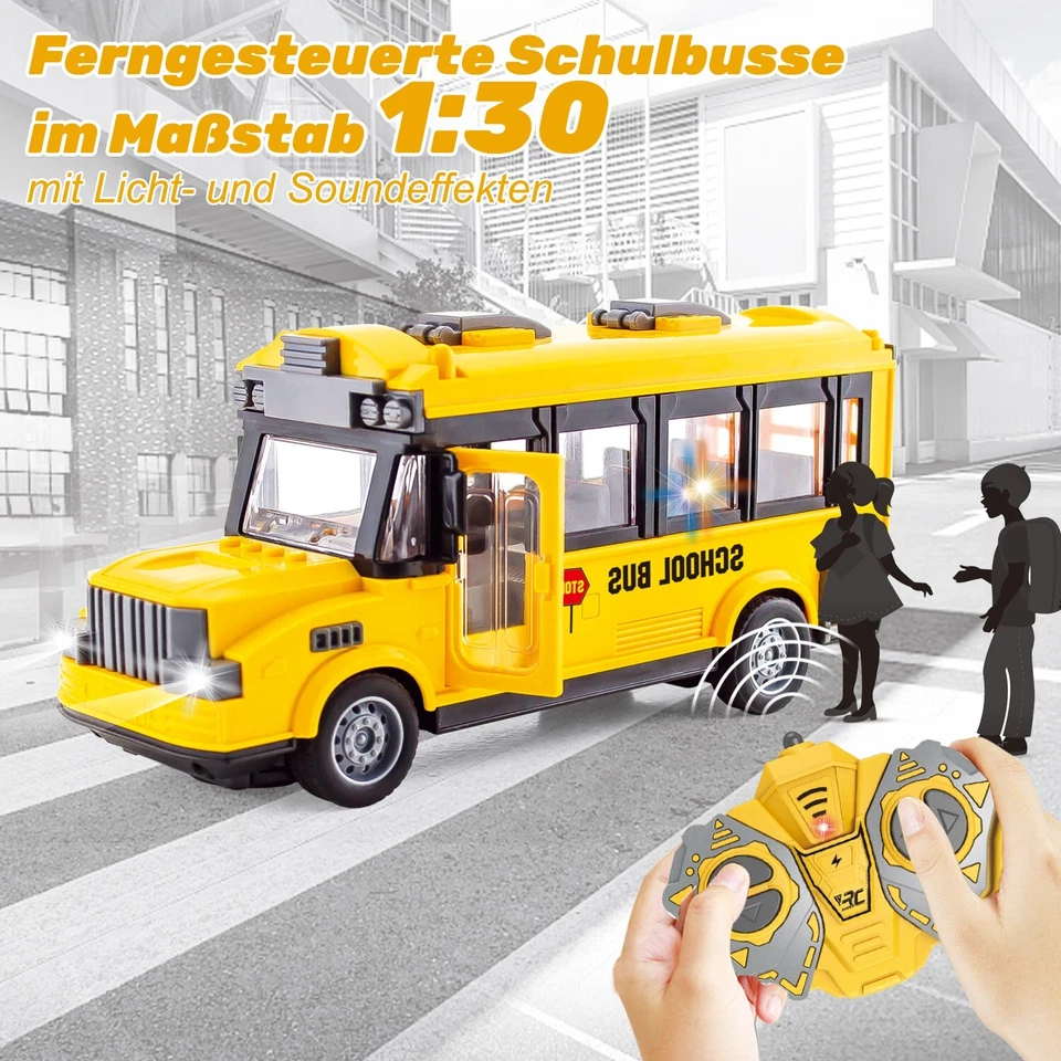 Ferngesteuerter Auto RC Car mit Lichtern RC Bus Spielzeug 1:30 - Bild 2 von 4