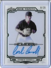 2019 Leaf Trinity CORBIN CARROLL Clear Acetate Green Foil Auto RC 8/25 Dbacks