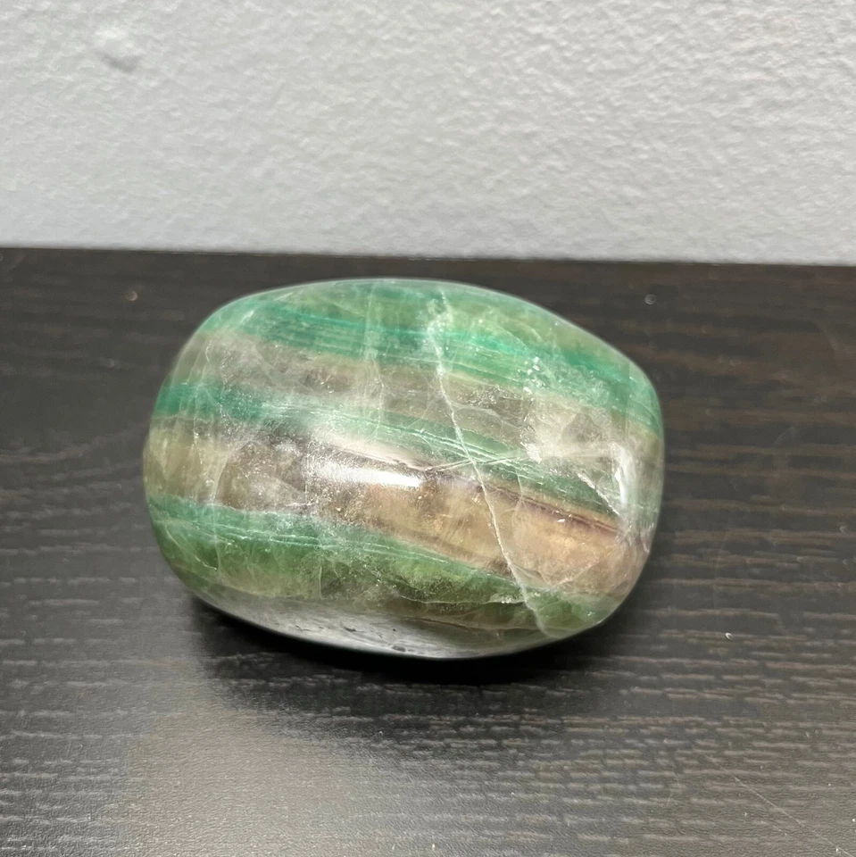 Piedra de palma verde fluorita cristal curativo Reiki piedra de palma 3" 12 OZ 340 g Foto 3 de 4