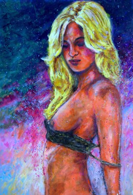 Nude Erotic Graphic ORIGINAL NO Poster Love Woman Women Girl Color Art 60x40 Modern
