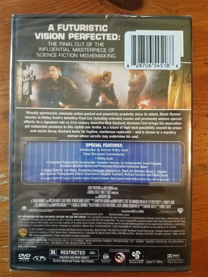 Blade Runner, The Final Cut (DVD, 1982) Ridley Scott - Image 2 of 2