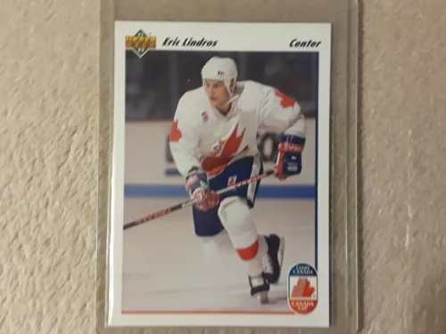 Eric Lindros NHL 1991-92 Upper Deck Canada Cup Rookie Card #9 Clean Card
