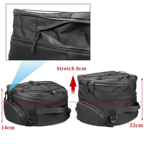 Motorcycle Rear Seat Tail Bag Motirbike Travel Helmet Luggage Storage Backpack - Picture 7 of 12