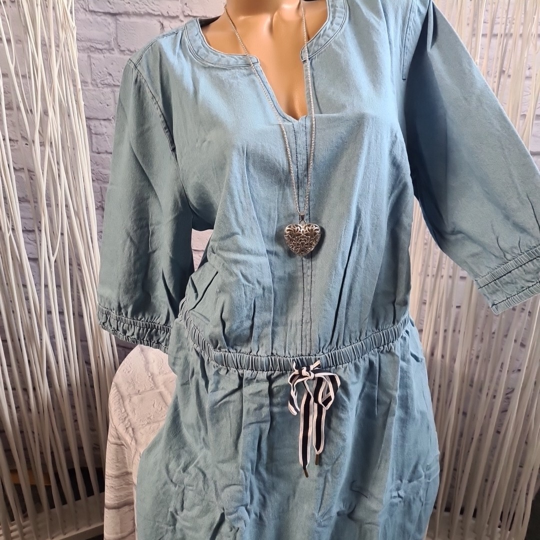 Sheego Kleid Jeanskleid blau 44 Bis 58 253 (118) Übergröße weich fallend NEU
