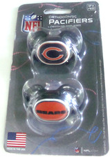 NEW SEALED NFL Chicago Bears Pacifier Set of 2 Infant BPA Free By Baby Fanatic