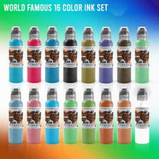 World Famous 16 Color Popular Tattoo Ink Set 1 or 2 in 1oz Inks Kit