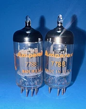 Amperex 7788 Tubes, Gold Pin, Orange Label, USA,  LOT OF 2