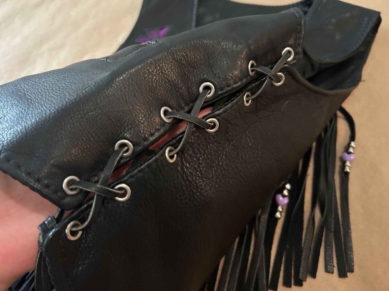 Vintage JRD Genuine USA Leather Cowgirl Lined Ves… - image 7