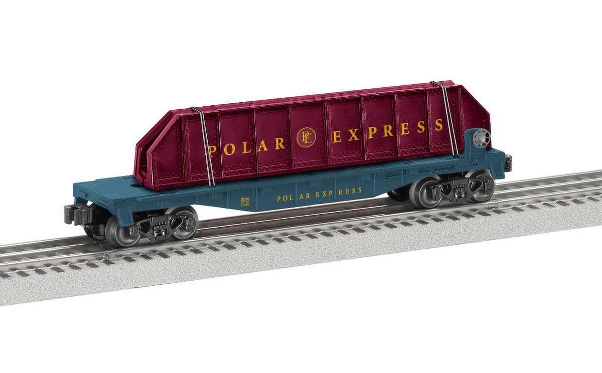 LIONEL THE POLAR EXPRESS FLAT CAR W/ GIRDER BRIDGE O GAUGE