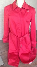 Jones Ny Wear Orange Cotton Blend Raincoat Rain Coat Trench Spandex 12 Womens