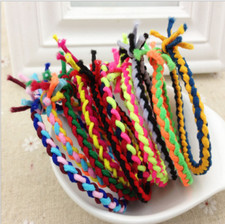 10 Women Girl Braided Elastic Rubber Hair Tie Band Rope Ponytail Holder Bracelet