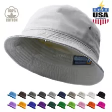 Bucket Hat Summer Cotton Fishing Boonie Brim Visor Sun Safari Camping Cap BK