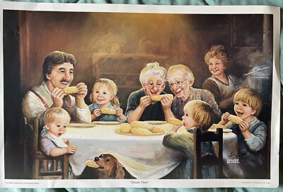 Dianne DENGEL print  ''Dinner Time'' 17 X 11'' not dated but signed;