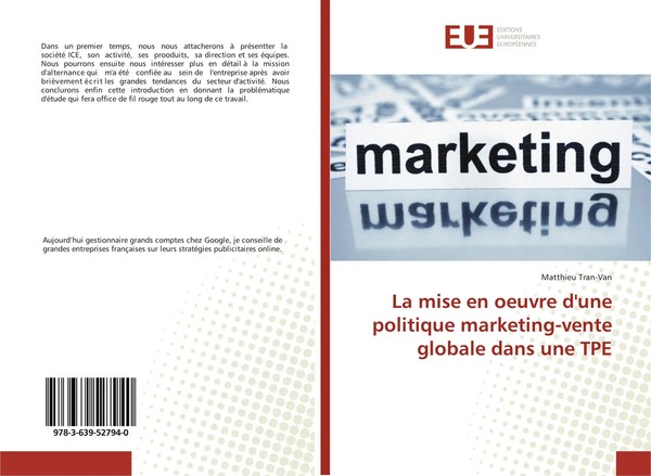 Matthieu Tran-Van | La Mise En Oeuvre D'une Politique Marketing-Vente Globale...-image