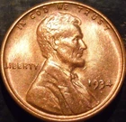 1934-P Lincoln Cent Gem BU Red/Brown Original