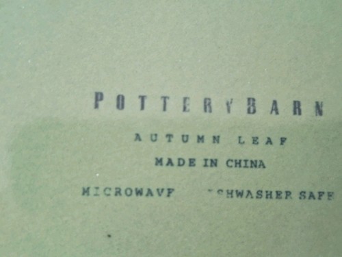 Pottery Barn Autumn Leaf Plates Set of 2 Fall Colors Green And Yellow - Picture 7 of 9