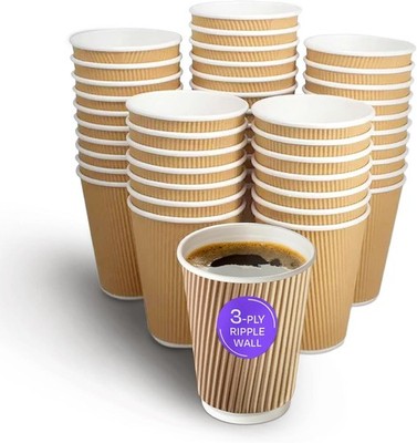 3-lagige Kraftpapier Kräuselung Papier 12 Unzen Kaffeetassen - Einweg Getränkebecher zum Mitnehmen, UK