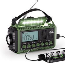 Mesqool Portable Wind up Hand Crank and Solar Powered Radio with USB Phone Charg