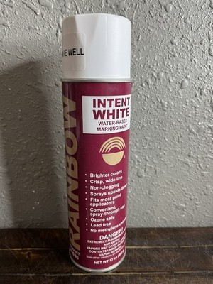 11 Pack Rainbow Intent White Water-Based Marking Paint Inverted Aerosol 17 oz