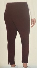 Mario Serrani Italy Ladies' Textured Pull-On Pant Burgundy Large