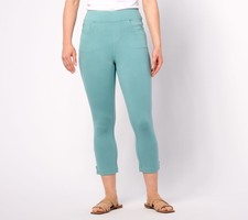 Belle by Kim Gravel Women's Pants Sz 8 Tall Coastal Crop Perfect Green A640320