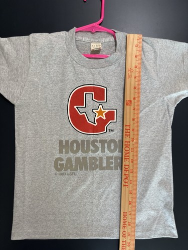 T-shirt calcio vintage Houston Gamblers USFL giovane media 10-12 grigia 1983 - Foto 6 di 6