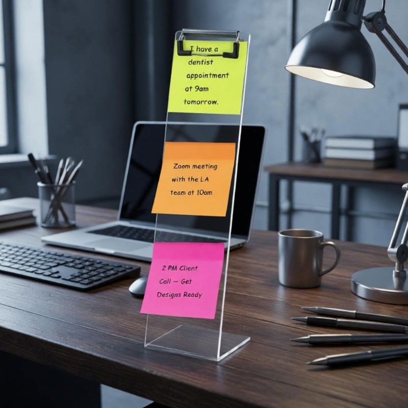 Clear Desk Note Boards for Paper and Changing Dry-Erases Reminders, 4 ...