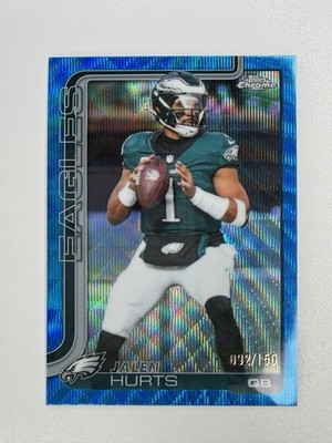 Topps Chrome NFL 2025-26 Jalen Hurts Blue Wave Refractor /150 Eagles #247