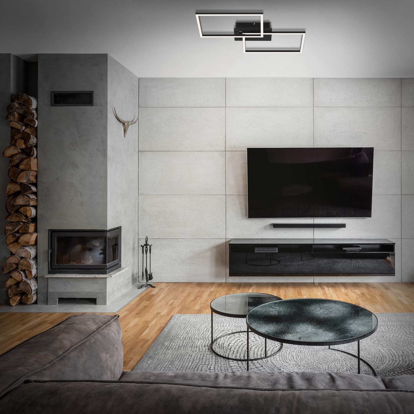 Plafonnier LED télécommande éclairage intérieur variable blanc 36W - 3