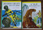 JULES VERNE - LOT DE 2 LIVRES - 20000 LIEUES SOUS LES MERS - BIBLIO. VERTE 1969