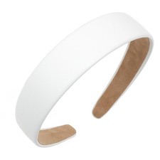 1 Inch White PU Leather Headband for Women Girls Non-Slip Hair Bands