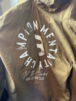 CBUM Champion Mentality XL Workwear Jacket Like New Brown Bumstead Raw Nutrition
